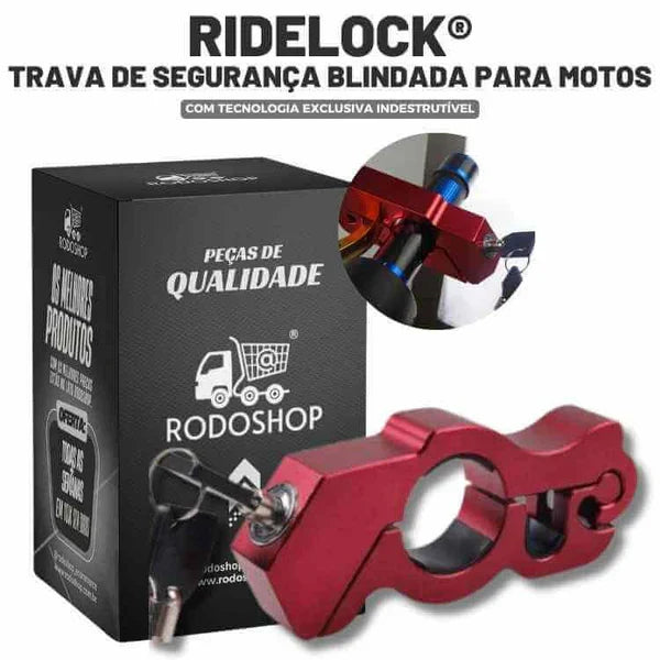 Trava Antifurto Blindada Para Motos - RIDELOCK®